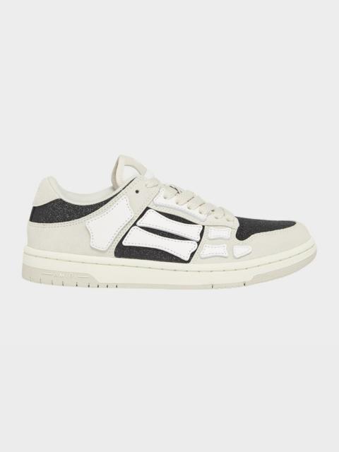 AMIRI Pacific Bones Mixed Leather Sneakers