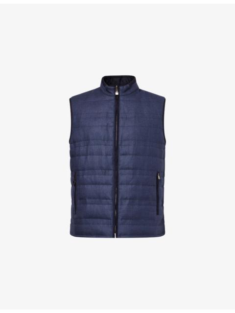 CORNELIANI Quilted Reversible Silk and Wool-Blend Gilet