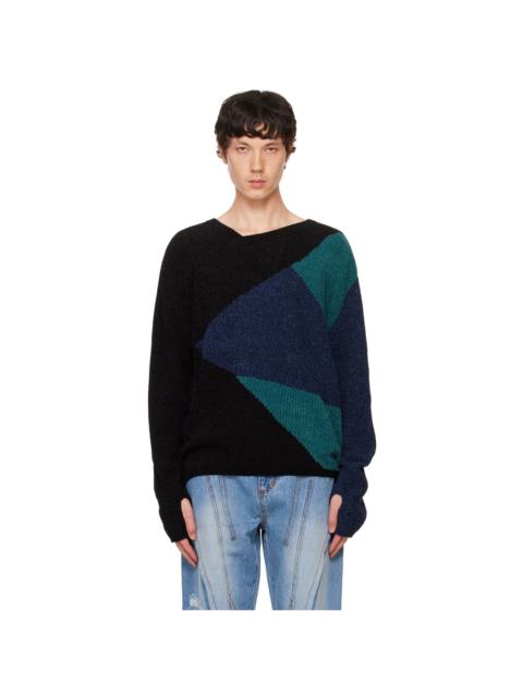 Andersson Bell Black Flower Pearl Sweater | REVERSIBLE