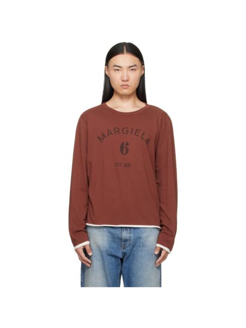 MM6 Maison Margiela Brown Long-Sleeved Reversible T-shirt