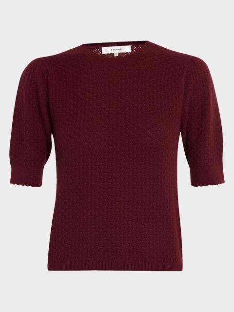 FRAME The Gathered Honeycomb Cashmere Sweater
