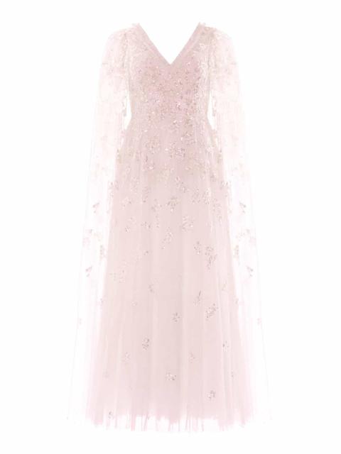Needle & Thread Freesia Shimmer Cape Sleeve Ankle Gown