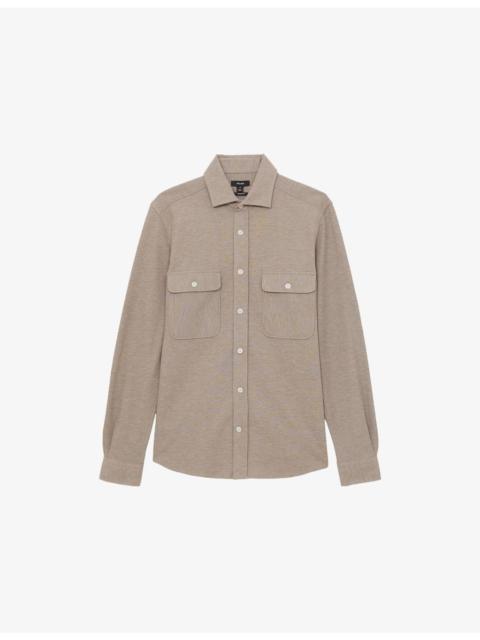 REISS Forsithe Twin-Pocket Regular-Fit Cotton-Blend Overshirt