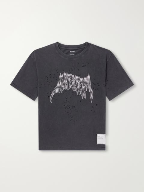 SATISFY Logo-Print Distressed MothTech™ Cotton-Jersey T-Shirt