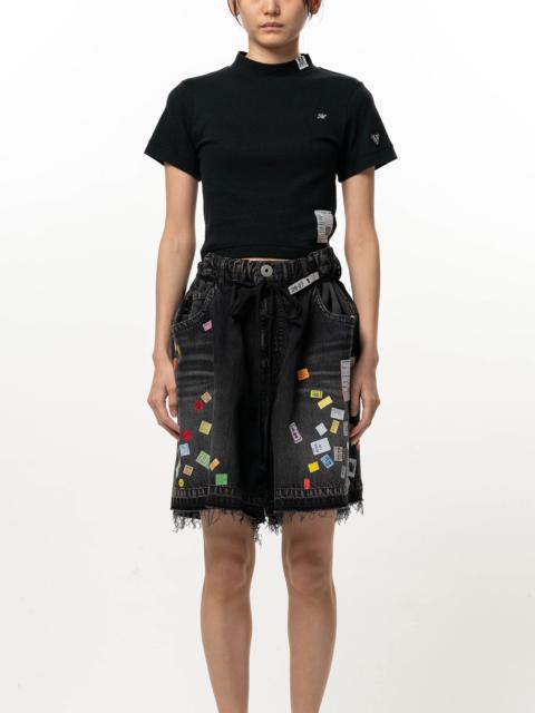 Maison MIHARAYASUHIRO Mock Neck Cropped Short Sleeve T-shirt
