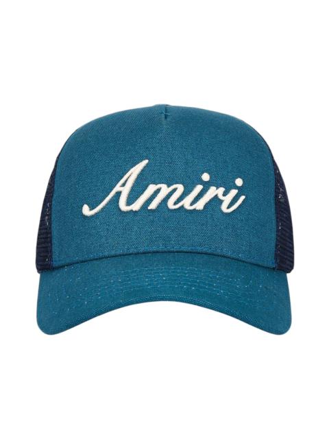 AMIRI AMIRI Amiri Script Trucker Hat Teal