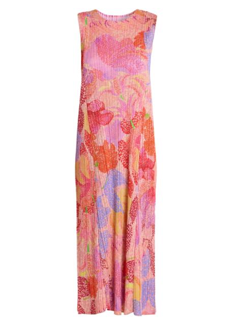 Pleats Please Issey Miyake Women's Foggy Forest Plissé Midi-Dress - Pink