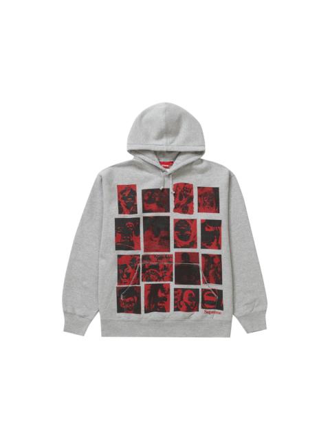 Supreme Supreme Collage Grid Hooded Sweatshirt Heather Grey