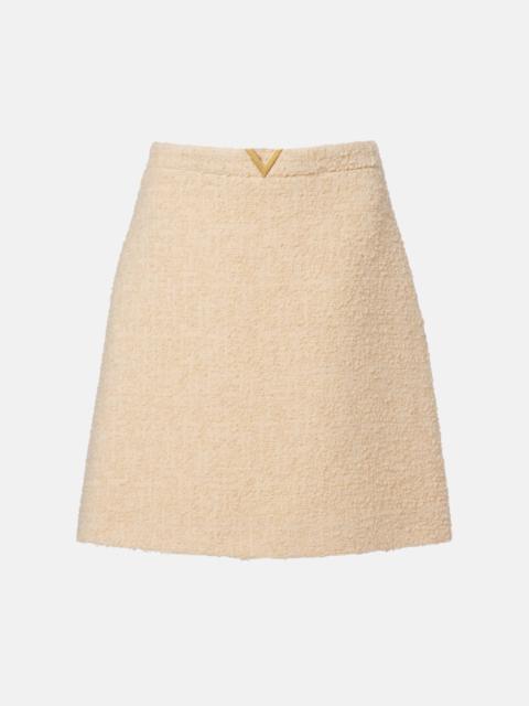 Valentino VGold wool-blend tweed miniskirt