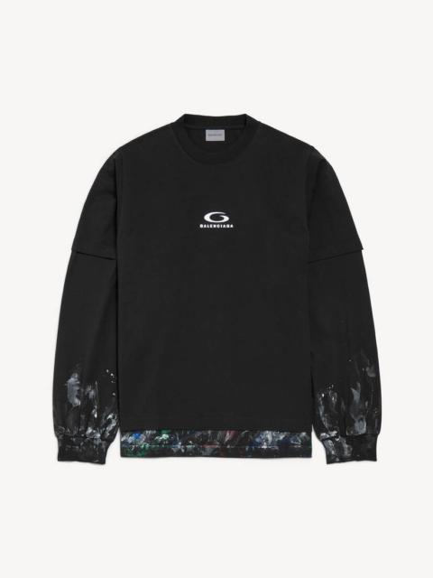 BALENCIAGA Men's Hybrid Double T-shirt in Black