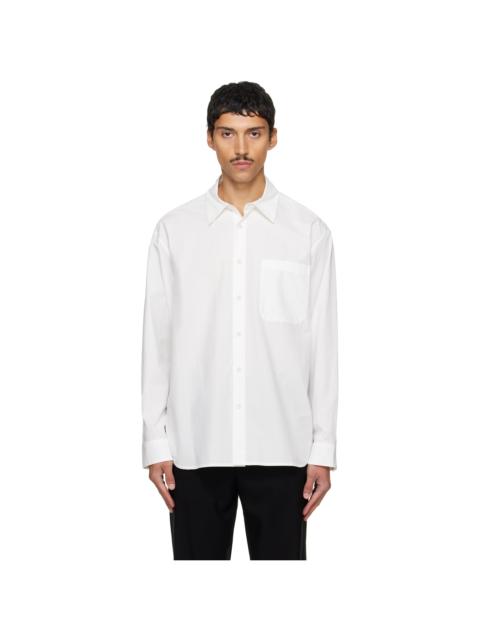 SOLID HOMME White Pintuck Cotton Shirt