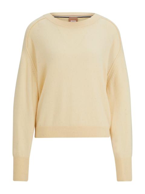 BOSS MELANGE SWEATER IN CASHMERE WITH SEAM DETAILS