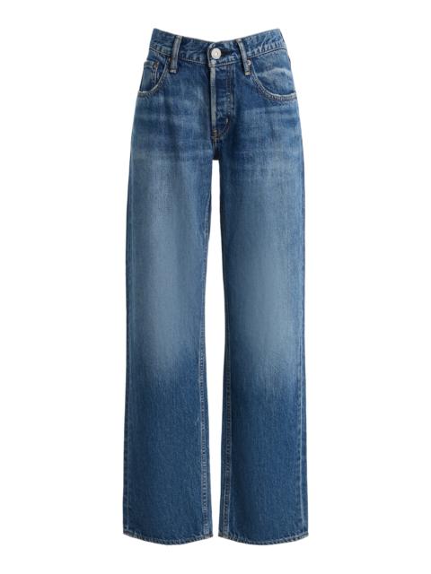 MOUSSY VINTAGE Rigid Low-Rise Straight-Leg Jeans medium wash