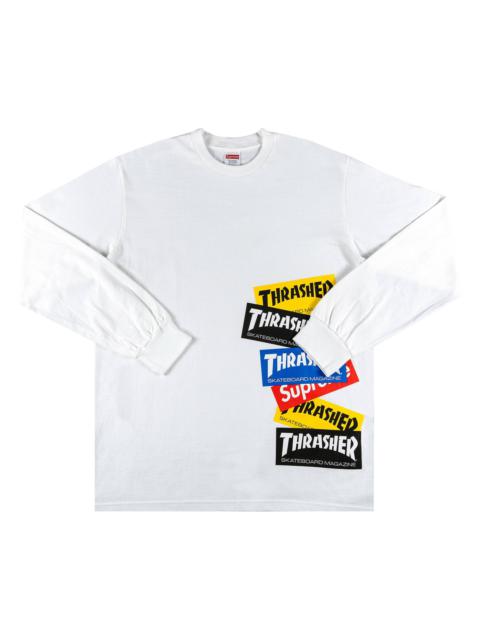 Supreme x Thrasher Multi Logo Long-Sleeve Tee 'White'