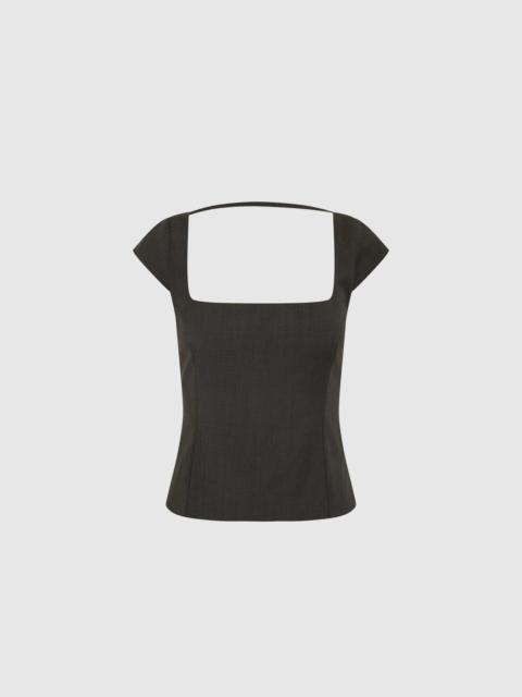 ST. AGNI Wool Cap Sleeve Top - Umber