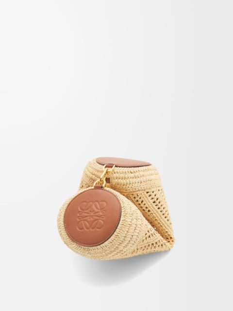 Loewe Bracelet pouch in raffia and calfskin