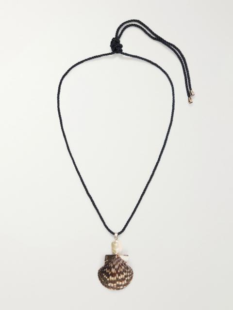Jennifer Behr Rhodes silver-tone shell necklace Dark brown