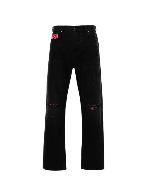 Bandana Repair mid-rise straight-leg jeans