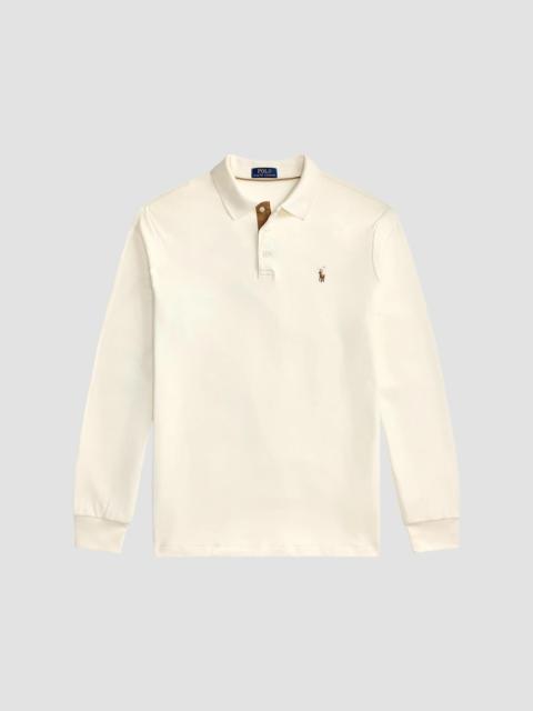 Polo Ralph Lauren Men's Cotton Interlock Long-Sleeve Polo Shirt - Pale Cream