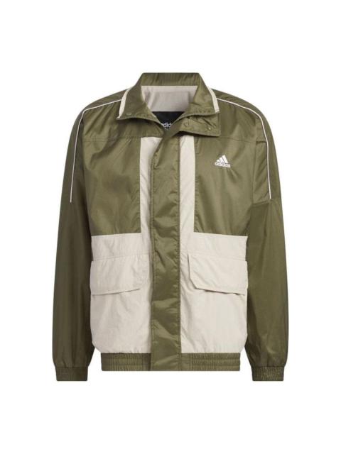adidas Warding Oversized Fit Woven Full Zip Jacket 'Green White' IK7353