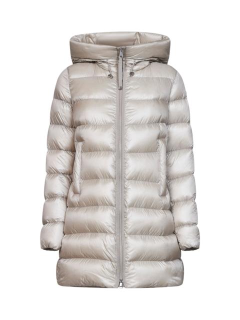 Moncler Light beige Suyenne midi hooded down jacket