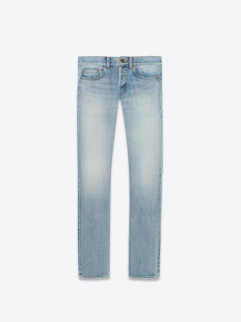 SAINT LAURENT slim-fit jeans in hawaii blue denim