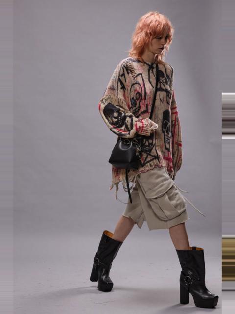 R13 MULTIPOCKET RELAXED SWEATSHORTS - LIGHT STONE