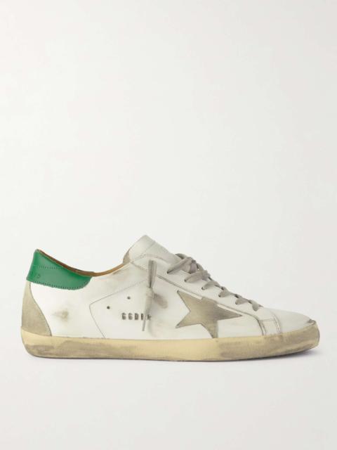 Golden Goose Superstar Distressed Leather and Suede Sneakers