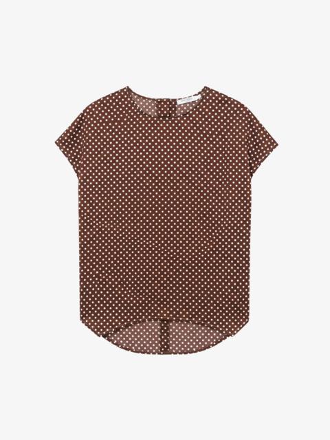 M.M.LaFleur Didion Drape Top - Printed Silk Charmeuse Blend