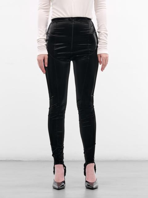 MUGLER Black Glossy Vinyl Leggings