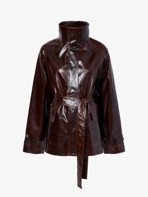Proenza Schouler Finch Raincoat In Lacquered Cotton