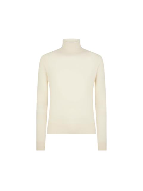 WOOL SILK CASHMERE RIB ROLL NECK