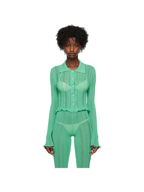 MARCO RAMBALDI Green Rolled Edge Shirt