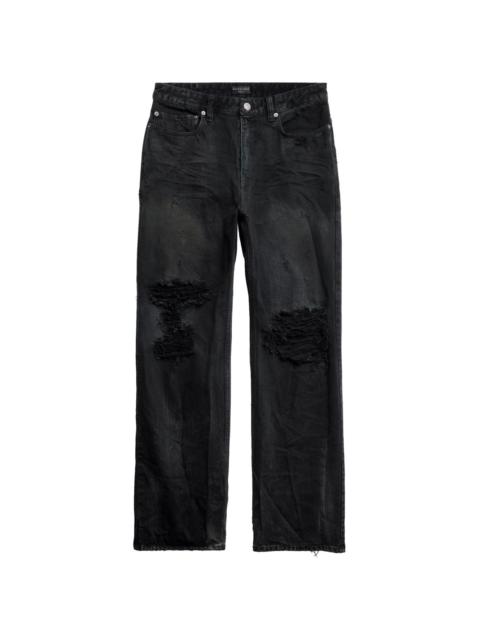 BALENCIAGA ripped straight-leg jeans