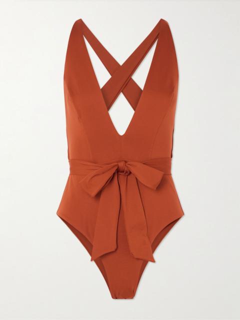 Max Mara Beachwear Cristel open-back swimsuit Red