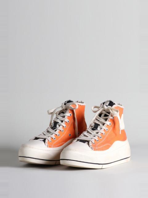 R13 Kurt High Top Sneaker - Orange and Checker | R13 Denim Official Site