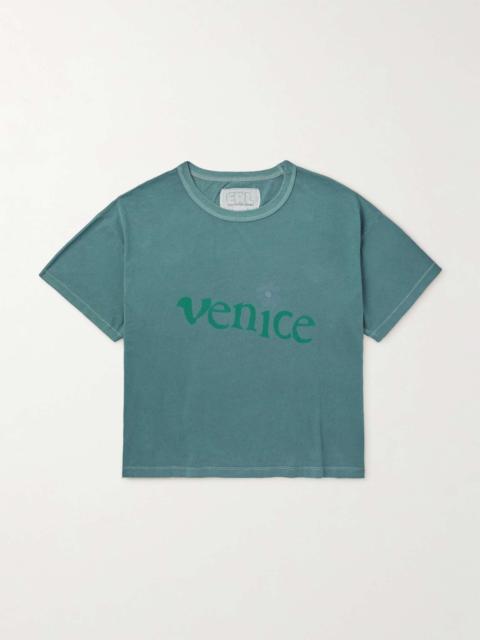 ERL Venice Cropped Printed Cotton-Jersey T-Shirt