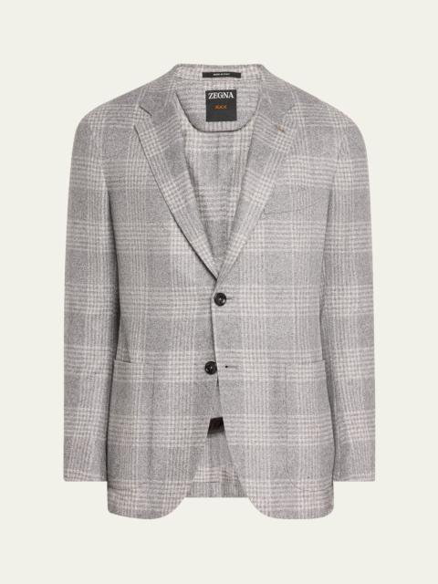 Men's Plaid Silk-Wool Sport Coat