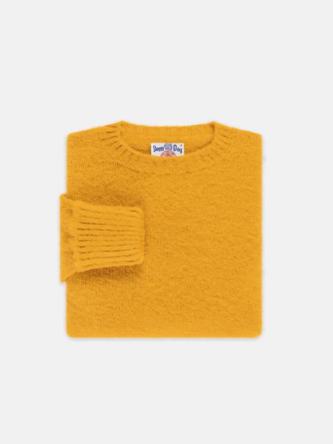 J. PRESS MADE-IN-SCOTLAND YELLOW SHAGGY DOG SWEATER - CLASSIC FIT