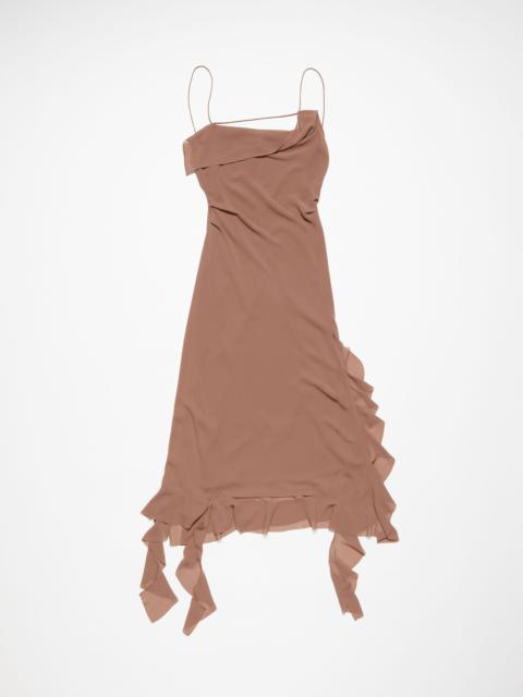 Ruffle strap dress - Toffee brown