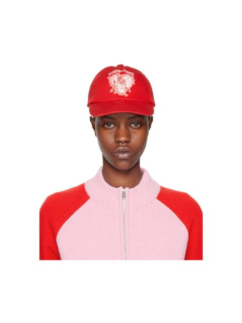 Red Character Print Cap