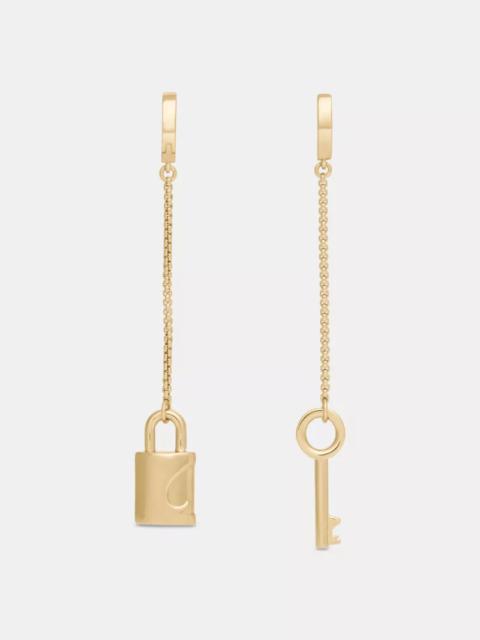 kate spade Spade Lock Asymmetrical Linear Earrings