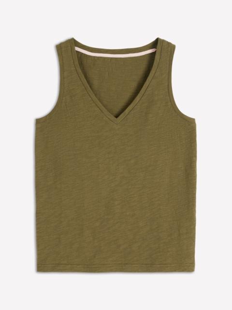 BODEN Regular V-Neck Slub Tank-Capulet Olive