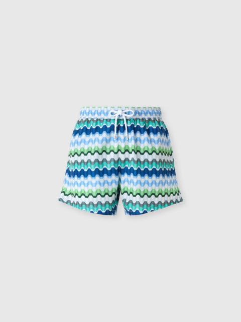 Missoni Printed swim shorts with Greek key motif