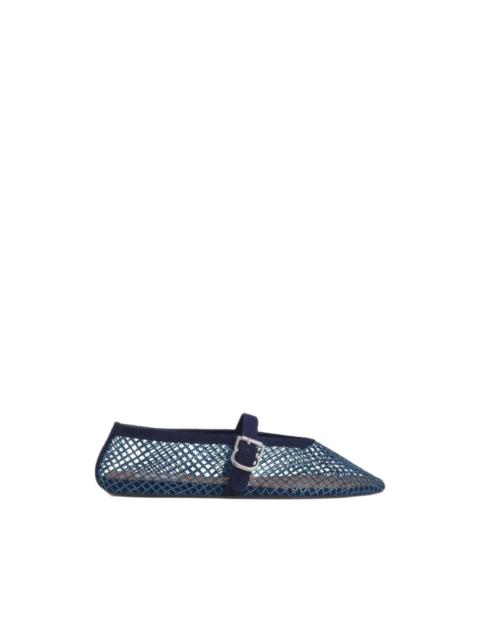Alaïa strass-embellished fishnet ballet flats