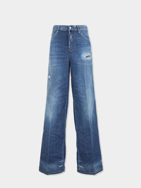 DSQUARED2 MEDIUM WASH BAGGY JEANS