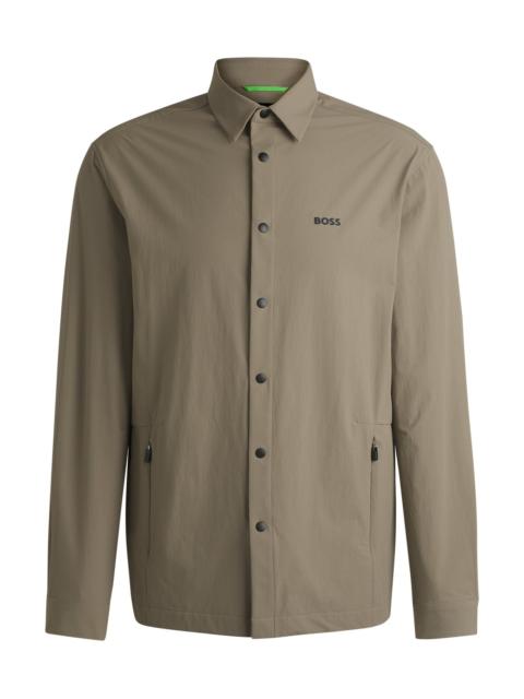 BOSS RELAXED-FIT OVERSHIRT IN WATER-REPELLENT STRETCH FABRIC