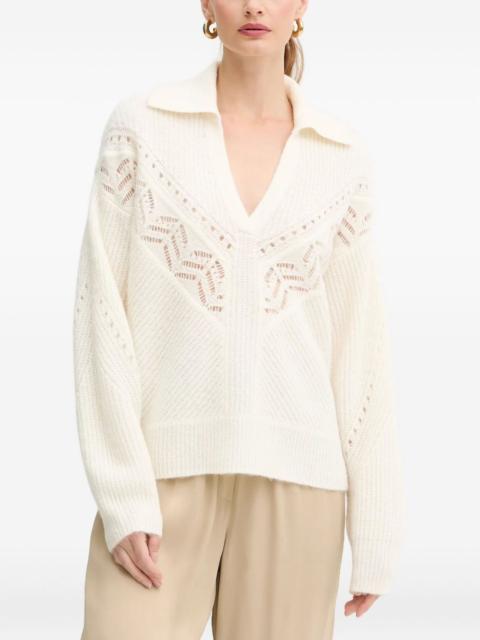 BOSS openwork collared sweater