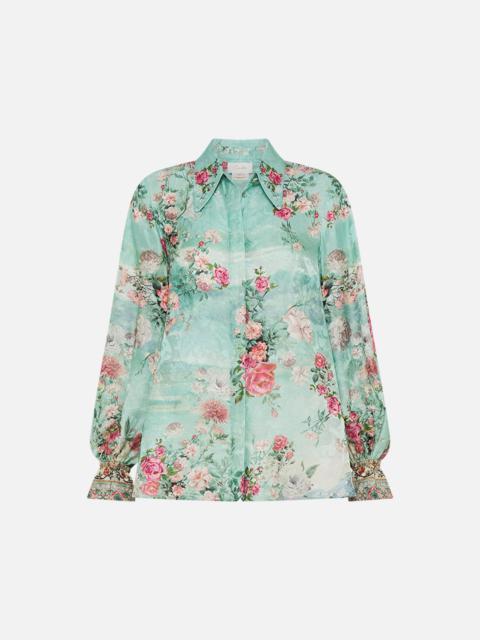 CAMILLA CURVED COLLAR BLOUSE