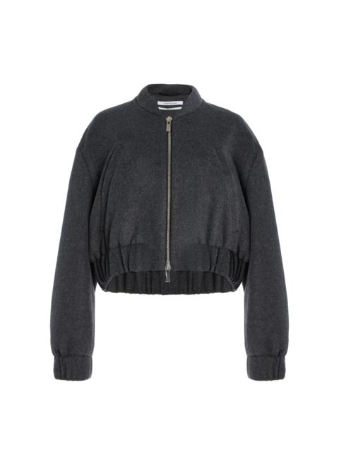 Another Tomorrow Wool Bomber Jacket light grey
